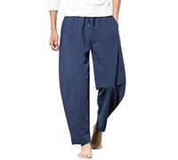 Pantalones harén para hombre, pantalones de yoga lisos, ropa hippie casual, pantalones de playa de verano, pantalones ligeros para correr, pantalones de chándal de ajuste holgado, pantalones atléticos