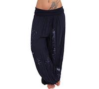 Pantalones harén para mujer, estilo bohemio, hippie, holgados, casuales, con puños en el tobillo, pantalones Alibaba, elásticos, de cintura alta, ligeros, para descansar, verano, playa, yoga, gitanos,