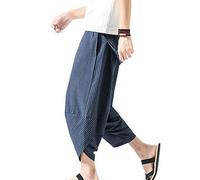 Pantalones Hippie Harem Hombres Verano Pantalones Bombachos Holgados Rayas Pantalones de Playa