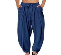 Pantalones Hippy De Pierna Ancha para Hombre - Pantalones para Hombre Verano Moda Trabajo Estilo Harén, Pantalon Suelto Fitness Chandal Bombacho - para Jogging, Uso Diario, Deportes, Yoga