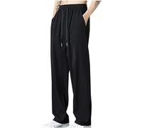Pantalones Hombre 2024 Moda Casual Pants Verano Seda de Hielo Ligero Transpirable Jogging Deportivos Pantalon Largo Fitness Gym Color sólido cómodo Suelto Running Cordón Basic Trekking Chandal