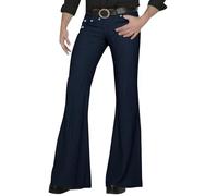 Pantalones Hombre Acampanados elásticos de Pierna Ancha Retro con Bolsillos Casual Deportivo Streetwear