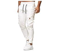 Pantalones Hombre Casual, Pantalón Trekking Hombre Sport Pants Men Jogger Cargo Casual Sports Jogging Long Fashion Short Summer Men's Pants (White XL)