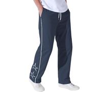 Pantalones Hombre Casual Pantalones Rectos Bordado Estrella Holgados Diseño Urbano Streetwear Cómodos Ocio