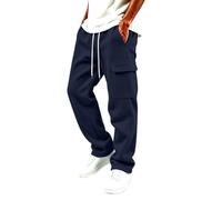Pantalones Hombre de Bolsillos Múltiple Color Sólido Pantalones Chandal Hombres de Cordón Cómodas Suaves Duraderas Casual Jogger Hombre Laterales Jeans Stretch Corte Recto