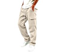 Pantalones Hombre de Bolsillos Múltiple Color Sólido Pantalones Chandal Hombres de Cordón Cómodas Suaves Duraderas Casual Jogger Hombre Laterales Jeans Stretch Corte Recto