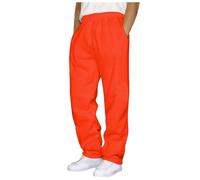 Pantalones Hombre Deporte Básico Pantalones Elásticos Hombres Sudaderas Amplio Correr Trabajo Cintura Elástica Atlética para Hombre Chándal Joggers Moderno, 2 naranjas., L
