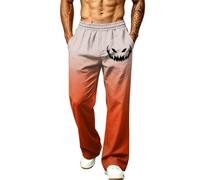 Pantalones Hombre Estampado Calabaza Sangre Falsa con Bolsillo Cintura Elástica Moda Masculina Halloween Pantalon Vintage Casual Chic Pantalones Fitness Running Calle 13 S