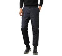 Pantalones Hombre - Hombres Dentro y Fuera Usan Pantalones elásticos tamaño Sueltos Cintura Alta Gruesos y cálidos fríos (Navy, L)