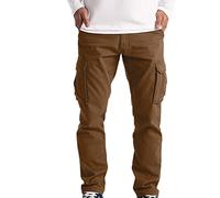 Pantalones Hombre Tallas Grandes, Casuales Holgados Con Múltibolsillo, Chandal Monocolor, Cargo Informal Deporte