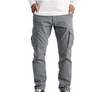 Pantalones Hombre Tallas Grandes, Casuales Holgados Con Múltibolsillo, Chandal Monocolor, Cargo Informal Deporte