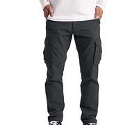 Pantalones Hombre Tallas Grandes, Casuales Holgados Con Múltibolsillo, Chandal Monocolor, Cargo Informal Deporte