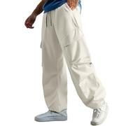 Pantalones impermeables de ajuste holgado para hombre, ligeros, para caminar, holgados, con cordón, pantalones de ciclismo, pantalones de lluvia para golf, senderismo, pesca al aire libre, blanco, XXL