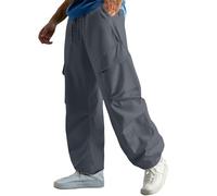 Pantalones impermeables de ajuste holgado para hombre, ligeros, para caminar, holgados, con cordón, pantalones de ciclismo, pantalones de lluvia para golf, senderismo, pesca al aire libre, gris, XL