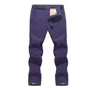 Pantalones impermeables de mujer, de montaña, ligeros, con bolsillo, para senderismo, para aire libre, marrones, holgados, Lila n.º 3., L
