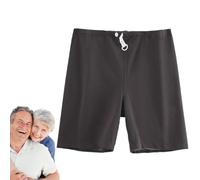 Pantalones impermeables para pañales, pantalones lavables para el cuidado del paciente, transpirables para incontinencia para ancianos/adultos (cortos, grises, L)..