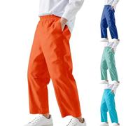 Pantalones impermeables unisex para niños y niñas, pantalones de lluvia con bolsillo, a prueba de barro, a prueba de suciedad, ligeros, delgados, para la escuela, día de lluvia, al aire libre (azul, 6