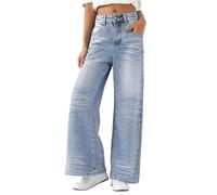 Pantalones Jeans para Mujer 2025 Anchos Blancos Abiertos Pantalón Tenis Elastico Elasticos Militares Recta Basico Costado Mano Basicos Chambray Talla Acanalados Acolchados Ribete Plus