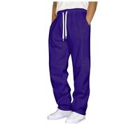 Pantalones Jogging Hombre Baggy Pantalones Cargo Hombre Chándal Deportivo con Cordón y Bolsillos Bajos Jogger Hombres Confort Streetwear Color sólido Pantalones Casual Hombres Sportswear, B-morado, S