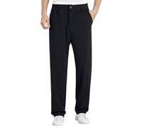 Pantalones Largos Casual de Secado Rápido Verano para Hombre Modelo Recto y Ligero Recto Delgado Elástico Elástico Comfort Loose Fit Chino Ajuste Normal para el Tiempo Libre, Negro , 4XL