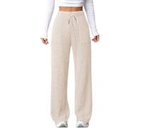 Pantalones largos de deporte suaves para mujer, cintura alta, pantalones de invierno, cómodos, térmicos, ligeros, de punto, elegantes, con cintura elástica