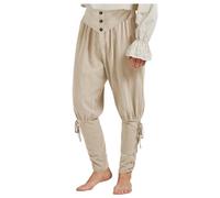 Pantalones largos de lino para hombre, pantalones medievales, vikingos, victorianos, con cordón, pantalones piratas renacentistas, góticos, steampunk, pantalones de deporte, pantalones de tela ligeros