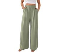 Pantalones largos de muselina para mujer, pantalones Palazzo de cintura alta, pantalones de pierna ancha, pantalones de negocios, pantalones de verano, pantalones de tela aireados, tallas grandes