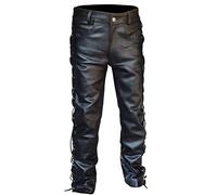 Pantalones largos para hombre, aspecto mojado, color negro, pantalones de piel sintética para moto, leggings ajustados, ajustados, de piel sintética, pantalones de piel sintética, pantalones de