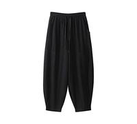 Pantalones ligeros de verano para hombre, pantalones de lino para hombre, jogging, gótico, punk, bombacho, pantalones vikingos, informales, de algodón, holgados, pantalones piratas, pantalones harén
