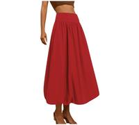 Pantalones ligeros de verano para mujer, falda larga, pantalones anchos Marlenehose Pantalones cruzados elegantes Culotte cintura alta, pantalones palazzo ligeros y aireados, pantalones de verano de