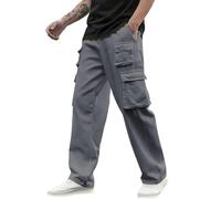 Pantalones Lino, Pantalones Cargo Largos Informales Para Hombre Con Múltiples Bolsillos Corte Regular Pantalon Holgados Para Actividades Al Aire Libre Camping Y Senderismo Pantalon Elásticos Cómodos