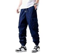 Pantalones Lino, Pantalones Cargo Largos Informales Para Hombre Con Múltiples Bolsillos Pantalon Cargo Elásticos Pantalon Holgados Para Actividades Al Aire Libre Camping Y Senderismo Cómodos Paras