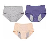 Pantalones menstruales periféricos a de para Mujer, Malla sólida, Transpirables y cómodos, Cintura Alta, 3 Piezas Percha Ropa Interior
