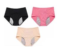 Pantalones menstruales periféricos a de para Mujer, Malla sólida, Transpirables y cómodos, Cintura Alta, 3 Piezas Percha Ropa Interior