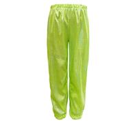 Pantalones metálicos brillantes para mujer, para carnaval, bailar, hip hop, ropa de danza, pantalones de baile holográficos, pantalones harén, cintura alta, pantalones metálicos, discoteca, temática