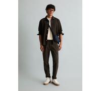 Pantalones modelo «Anders» con pliegues y corte corto Chocolate Brown XXL