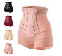 Pantalones moldeadores de cintura alta para mujer, sin costuras, con control de abdomen, pantalones cortos para levantamiento de glúteos con encaje jacquard, rosa, 3XL