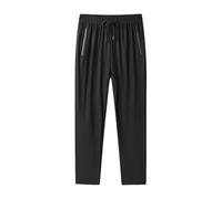 Pantalones Montaña Hombre Casual, Pantalones Deportivos Transpirables y Holgados para Hombre, con Aire Acondicionado, de Seda fría, para Verano al Aire Libre. (Black, XL)