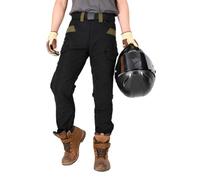 Pantalones Moto Hombre Cargo Urban de Tejido Oxford, Pantalones Cargo Moto Hombre Multibolsillos de Corte Slim para Ciudad, Touring y Uso Diario (Negro,M)