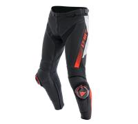 Pantalones moto Pelle Hombre Dainese SUPER SPEED Perforado Black/White/Red-Fluo