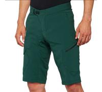 100% Ridecamp Pantalones cortos de bicicleta, verde, tamaño 34 para Hombres