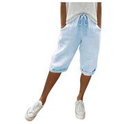Pantalones Mujer Casual 5/6, Pantalón Corto Holgado con Cintura Elástica y Bolsillos, Diseño Cómodo para Verano Playa, Casa y Vacaciones
