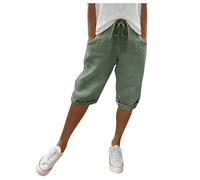 Pantalones Mujer Casual 5/6, Pantalón Corto Holgado con Cintura Elástica y Bolsillos Diseño Cómodo para Verano, Playa, Casa y Vacaciones
