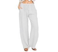 Pantalones Mujer Casual Largo Pantalón Ancho con Cordón Cintura Elástica, Diseño Relajado para Yoga, Ocio, Casa y Paseo Diario
