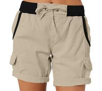 Pantalones Mujer Chandal, Shorts Mujer Elasticos, Cargo Informales Verano para con CordóN Y Cintura Alta para Senderismo Y Viajes con Bolsillos A La Moda para Hacer Ejercicio PantalóN CháNdal