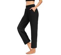 Pantalones Mujer Cintura Alta Elasticos Largos Causal Ancho con Bolsillos Largos Verano Elegante Cómodos Baratos Talla Grande Suaves Slim 2025 Negro XL