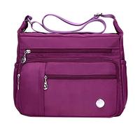 Pantalones Mujer Con Bolsillos Crossbody Impermeable Embajador Mujeres Nylon Bolsos Bandoleras Mujeres Negro, morado, large