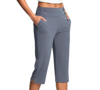 Pantalones Mujer Cortos Verano Pantalones Piratas Frescos Elegante Pantalon Cortos de 3/4 Talla Grande Casual Vintage Mallas Cortas Mujer Algodon Moda Color Sólido Jogger Bolsillo Viajes