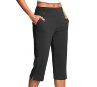 Pantalones Mujer Cortos Verano Pantalones Piratas Frescos Elegante Pantalon Cortos de 3/4 Talla Grande Casual Vintage Mallas Cortas Mujer Algodon Moda Color Sólido Jogger Bolsillo Viajes