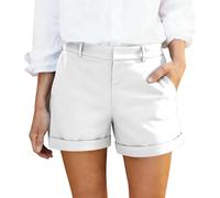 Pantalones Mujer Elasticos, Shorts Mujer Cortos, Informales Corte Holgado Y Pierna Ancha para Verano Transpirables Mezcla Tejidos Y Cintura EláStica CóModos Y para Bermudas Verano